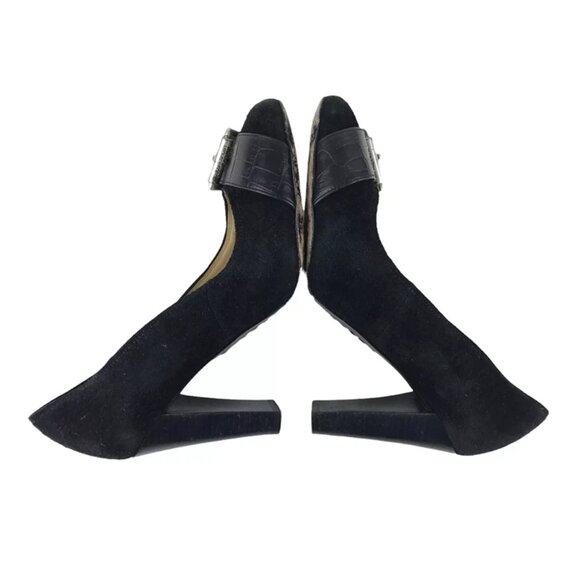 Michael Kors Womens Black Vero Cuoio Slip On Cone Pump Heel Size US 7.5 - Picture 6 of 9